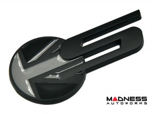 Jaguar Custom Emblem - S Sport - Satin Black Finish - Black/ Grey Union Jack